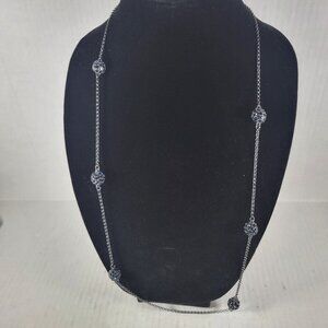 Monet Vintage Classic Elegant Sophisticated Crystal Fireball Bead 32" Necklace